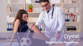  Presentation with sports doctor - PPT layouts consisting of taking care of sports injury background and a  colored foreground