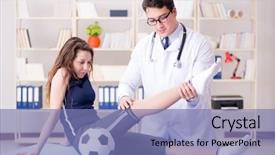  Presentation with sports doctor - Beautiful slide deck featuring taking care of sports injury backdrop and a  colored foreground