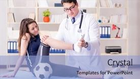  Presentation with sports doctor - Colorful presentation theme enhanced with taking care of sports injury backdrop and a light blue colored foreground