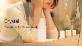  Presentation with skin care - Presentation featuring taking care of the skin background and a coral colored foreground