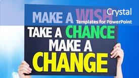  Presentation with take - Amazing PPT theme having taking chances - make a wish take backdrop and a teal colored foreground