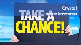  Presentation with trading card - PPT theme having taking chances - take a chance card background and a teal colored foreground