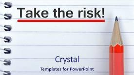  Presentation with health risk assessment - PPT theme having taking chances - take the risk text background and a sky blue colored foreground