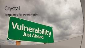  Presentation with storm clouds - Cool new presentation design with taking chances - vulnerability just ahead green road backdrop and a light gray colored foreground