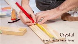  Presentation with measurement - Presentation having taking measurement of a wood background and a lemonade colored foreground