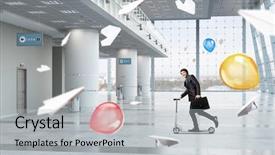  Presentation with minute - Presentation theme with taking minutes - take a five minute break background and a  colored foreground