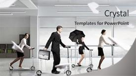  Presentation with minute - Beautiful presentation theme featuring taking minutes - take a five minute break backdrop and a light gray colored foreground