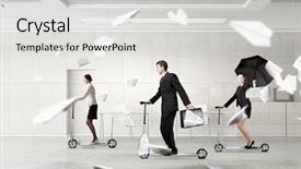  Presentation with minute - Beautiful presentation theme featuring taking minutes - take a five minute break backdrop and a  colored foreground