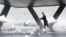  Presentation with minute - Presentation featuring taking minutes - take a five minute break background and a  colored foreground