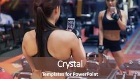  Presentation with business technology concepts digital lifestyle - PPT layouts consisting of taking mirror selfie in gym background and a tawny brown colored foreground