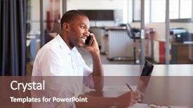  Presentation with young man holdng laptop on lap money - Slide deck enhanced with taking notes - young black man with laptop background and a tawny brown colored foreground