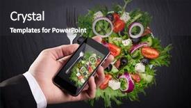  Presentation with food kithcen - Presentation theme having taking photo of prepared food background and a dark gray colored foreground