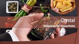  Presentation with toxin food - PPT theme having taking photo of prepared food background and a red colored foreground