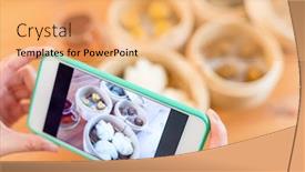  Presentation with dim sum - Audience pleasing theme consisting of taking photo on dim sum backdrop and a yellow colored foreground