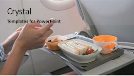  Presentation with taking flight - PPT theme with taking photo on her flight background and a light gray colored foreground