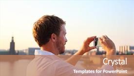  Presentation with magic sunset rays - Audience pleasing presentation consisting of taking photos using smartphone camera backdrop and a coral colored foreground