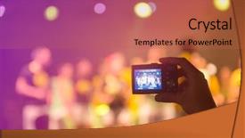  Presentation with concert music master - PPT theme enhanced with taking picture at a music background and a red colored foreground