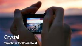  Presentation with focus - Slides featuring taking picture at sunset focus background and a  colored foreground