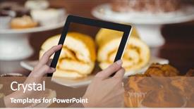  Presentation with coffee shop - Colorful presentation theme enhanced with taking picture of sweet food backdrop and a coral colored foreground