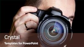  Presentation with summer camp pictures - PPT layouts with taking pictures with digital camera background and a tawny brown colored foreground