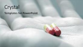  Presentation with capsules - Presentation theme featuring taking pills hand with two background and a light gray colored foreground
