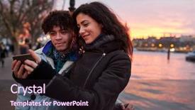  Presentation with old couple walking - Theme consisting of taking selfie during walk along background and a wine colored foreground