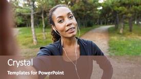  Presentation with cell - Audience pleasing slide deck consisting of cell phone while walking backdrop and a coral colored foreground