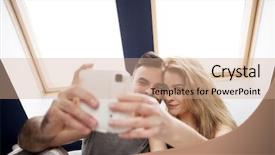  Presentation with home security camera - Amazing presentation theme having taking selfie with instant camera backdrop and a  colored foreground