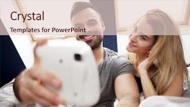  Presentation with selfie - Presentation theme with taking selfie with instant camera background and a  colored foreground