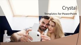  Presentation with selfie - Cool new PPT theme with taking selfie with instant camera backdrop and a cream colored foreground