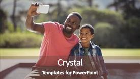  Presentation with selfie - Beautiful slide set featuring taking selfie with mobile phone backdrop and a tawny brown colored foreground