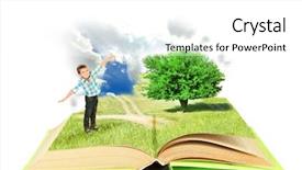  Presentation with fantasy tale - Colorful slides enhanced with tale book isolated on white backdrop and a white colored foreground