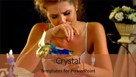  Presentation with crying heart - Theme featuring tale portrait crying female family background and a red colored foreground