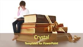  Presentation with fairy tale - PPT layouts with tale tiny boy with book background and a tawny brown colored foreground