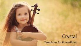  Presentation with hipster girl playing tetris game - Amazing presentation theme having talent attraction - beautiful girl playing violin backdrop and a yellow colored foreground