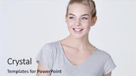  Presentation with talent - PPT layouts enhanced with talent attraction - portrait of a beautiful young background and a light gray colored foreground