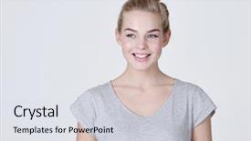  Presentation with talent - Audience pleasing slide deck consisting of talent attraction - portrait of a beautiful young backdrop and a sky blue colored foreground