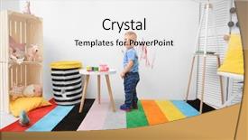  Presentation with talent development - Slide deck having talent development - little boy painting on wall background and a white colored foreground