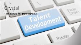  Presentation with talent development - Slide deck enhanced with talent-development-key-on-keyboard background and a light gray colored foreground