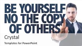  Presentation with be yourself - Audience pleasing PPT theme consisting of talent identification - business man pointing the text backdrop and a white colored foreground