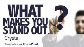  Presentation with stand - Slides having talent identification - business man pointing the text background and a white colored foreground