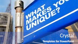  Presentation with talent - PPT theme featuring talent identification - what makes you unique written background and a teal colored foreground