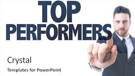  Presentation with talent - PPT layouts having talent management - business man pointing the text background and a white colored foreground