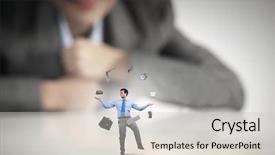  Presentation with talent - Presentation theme consisting of talent management - businesswoman looking at miniature background and a soft green colored foreground