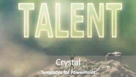  Presentation with stand - PPT theme with talent management - concept of ability background and a gray colored foreground
