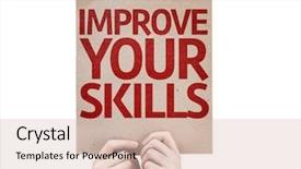  Presentation with skills - Amazing PPT theme having talent management - improve your skills card isolated backdrop and a lemonade colored foreground
