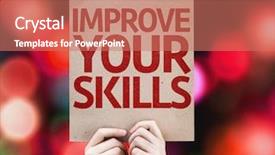  Presentation with skills - PPT theme featuring talent management - improve your skills card background and a coral colored foreground