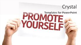  Presentation with talent - PPT layouts having talent management - promote yourself card isolated background and a white colored foreground