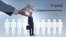  Presentation with recruitment - Audience pleasing slide deck consisting of talent management - recruitment and employment concept backdrop and a seafoam green colored foreground