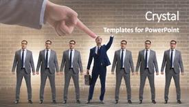  Presentation with recruitment - PPT theme having talent management - recruitment and employment concept background and a coral colored foreground